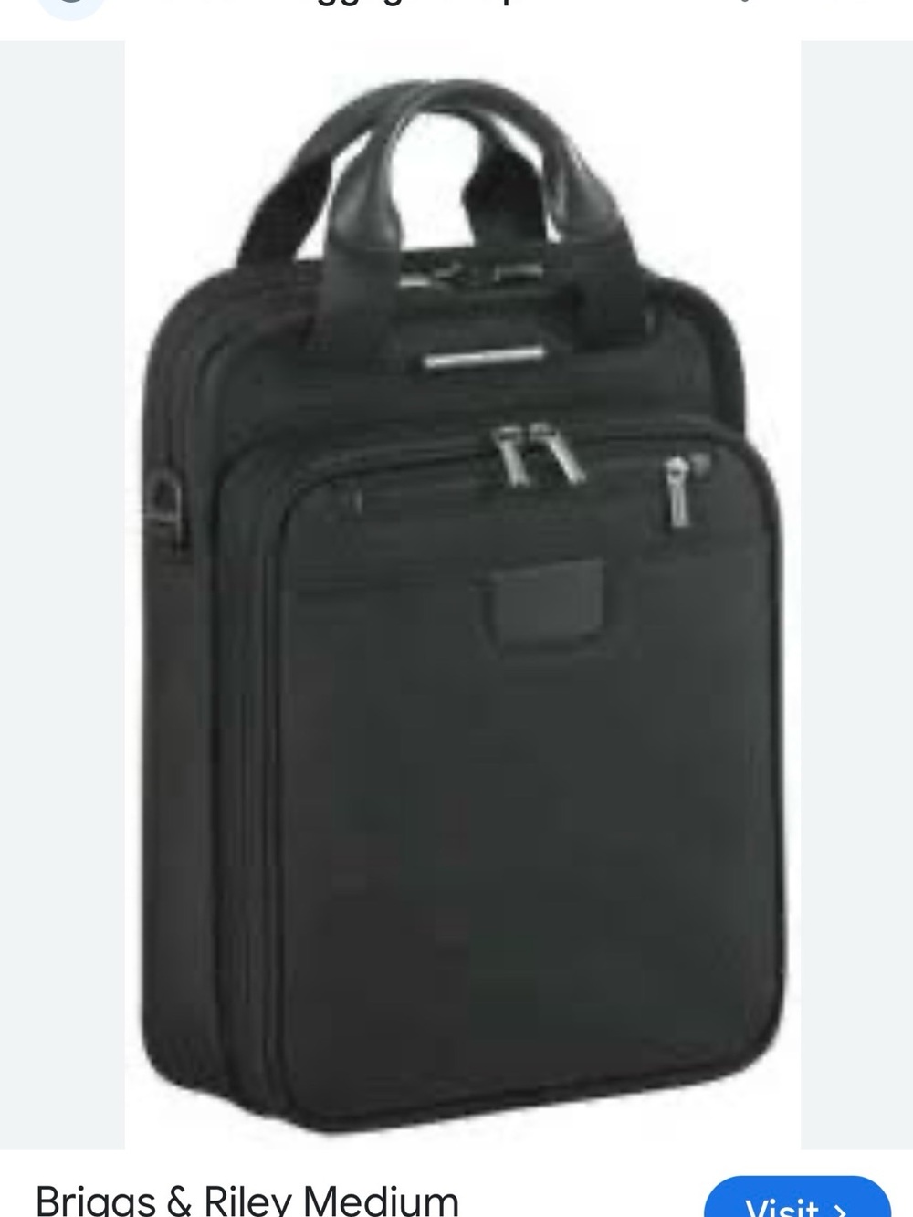 Briggs & Riley Black Laptop Briefcase with Front Zip Pocket